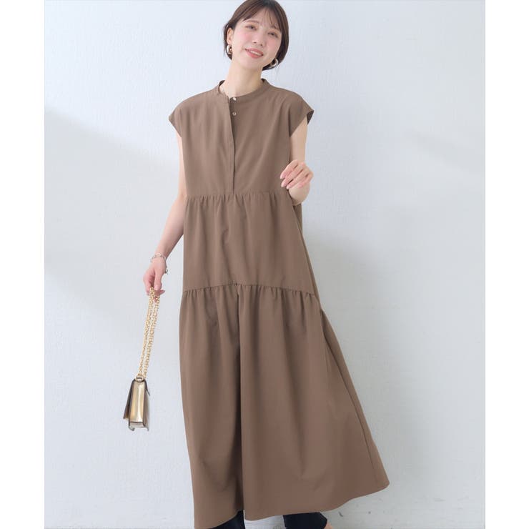 ブラウン | 【natural couture】【WEB限定】ノースリティアードワンピース | NICE CLAUP / OLIVE des OLIVE　OUTLET