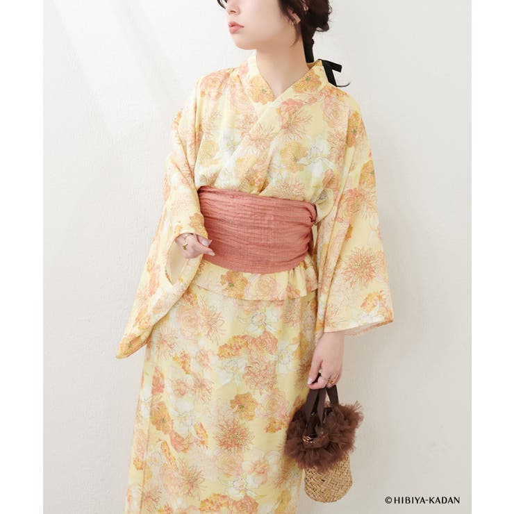 柄1 | 【natural couture】【日比谷花壇コラボ】すぽんちょ浴衣 | NICE CLAUP / OLIVE des OLIVE　OUTLET