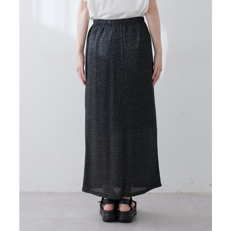 【natural couture】ラメリブタイトスカート | NICE CLAUP / OLIVE des OLIVE　OUTLET | 詳細画像3 