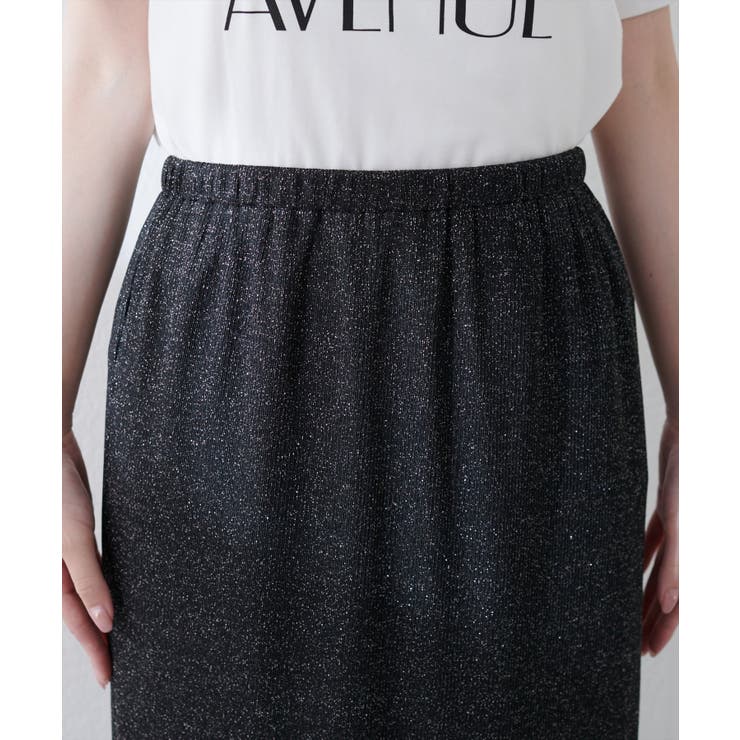 【natural couture】ラメリブタイトスカート | NICE CLAUP / OLIVE des OLIVE　OUTLET | 詳細画像5 