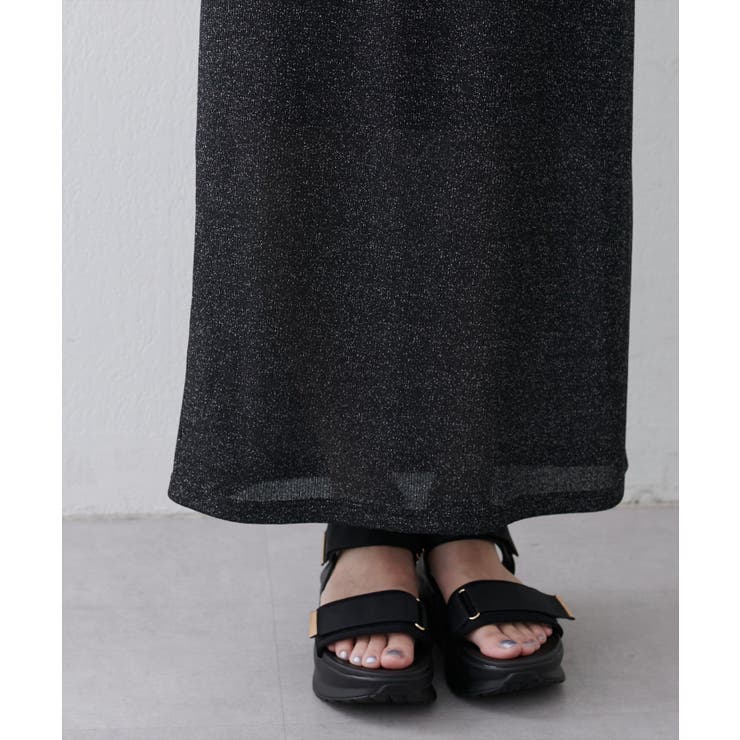 【natural couture】ラメリブタイトスカート | NICE CLAUP / OLIVE des OLIVE　OUTLET | 詳細画像6 