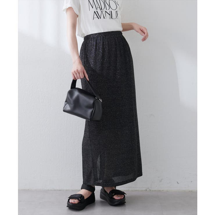 【natural couture】ラメリブタイトスカート | NICE CLAUP / OLIVE des OLIVE　OUTLET | 詳細画像10 