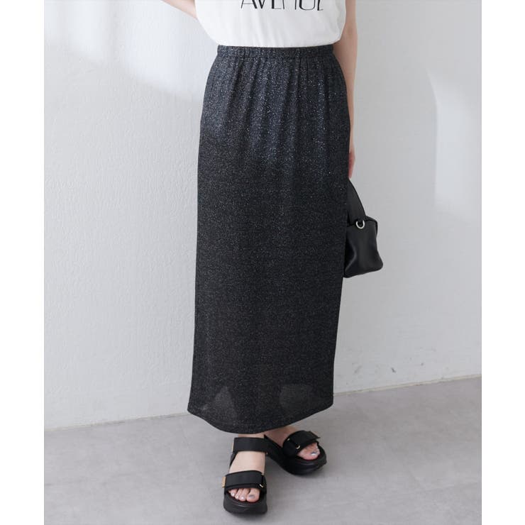 【natural couture】ラメリブタイトスカート | NICE CLAUP / OLIVE des OLIVE　OUTLET | 詳細画像11 