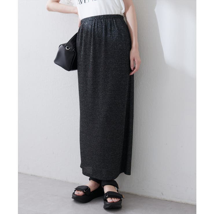 【natural couture】ラメリブタイトスカート | NICE CLAUP / OLIVE des OLIVE　OUTLET | 詳細画像12 