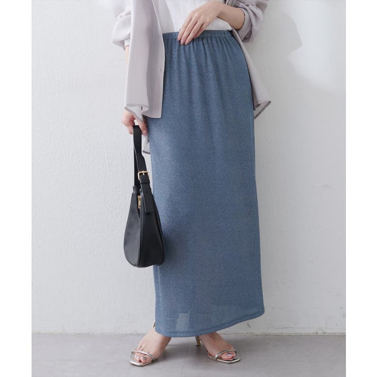 【natural couture】ラメリブタイトスカート | NICE CLAUP / OLIVE des OLIVE　OUTLET | 詳細画像16 