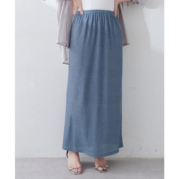 【natural couture】ラメリブタイトスカート | NICE CLAUP / OLIVE des OLIVE　OUTLET | 詳細画像17 