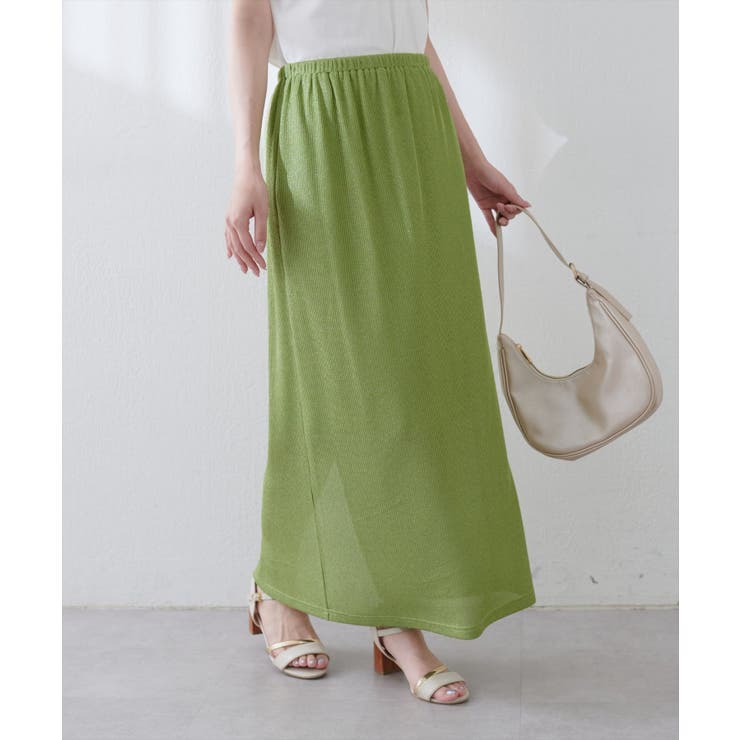 【natural couture】ラメリブタイトスカート | NICE CLAUP / OLIVE des OLIVE　OUTLET | 詳細画像22 