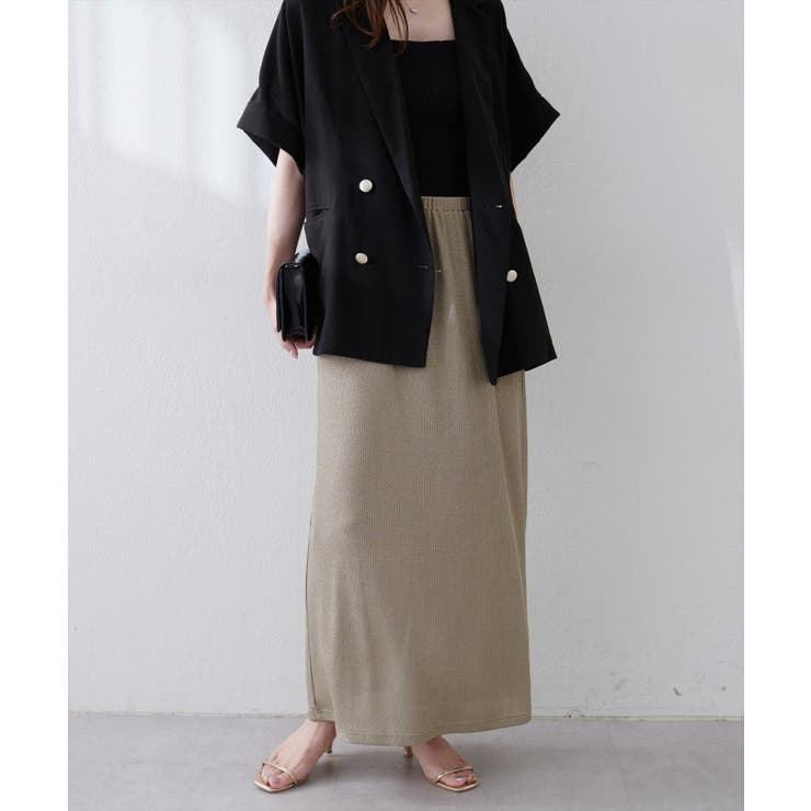 【natural couture】ラメリブタイトスカート | NICE CLAUP / OLIVE des OLIVE　OUTLET | 詳細画像26 