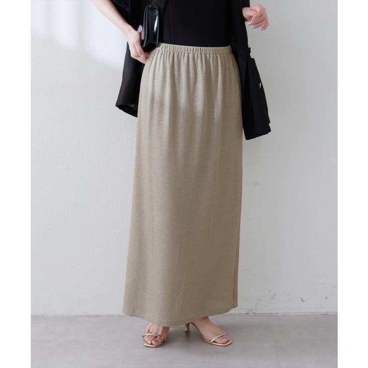 【natural couture】ラメリブタイトスカート | NICE CLAUP / OLIVE des OLIVE　OUTLET | 詳細画像27 