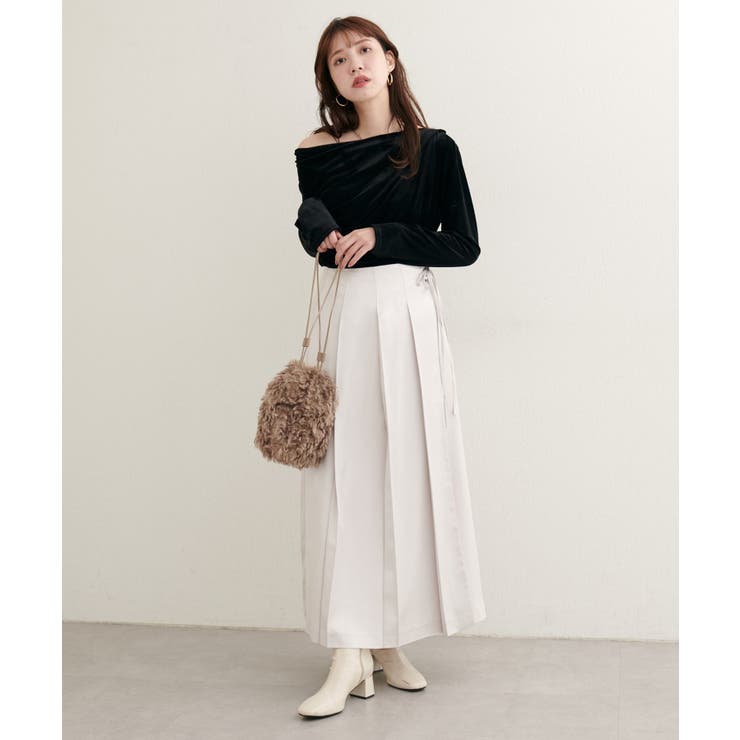 【natural couture】レザータッチプリーツラップスカート | NICE CLAUP / OLIVE des OLIVE　OUTLET | 詳細画像5 