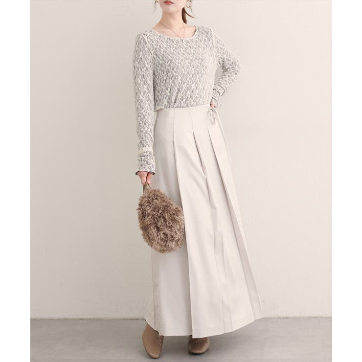 【natural couture】レザータッチプリーツラップスカート | NICE CLAUP / OLIVE des OLIVE　OUTLET | 詳細画像13 