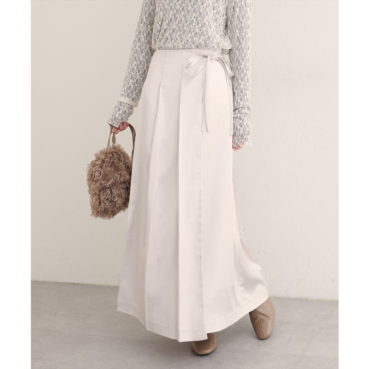 【natural couture】レザータッチプリーツラップスカート | NICE CLAUP / OLIVE des OLIVE　OUTLET | 詳細画像15 