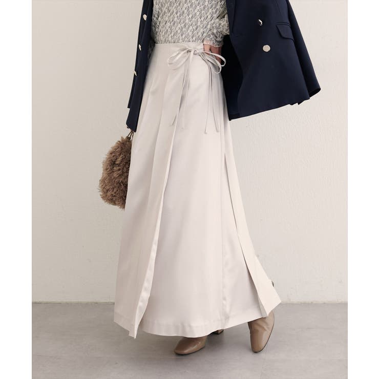 オフ | 【natural couture】レザータッチプリーツラップスカート | NICE CLAUP / OLIVE des OLIVE　OUTLET