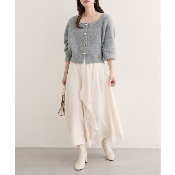 【natural couture】ウエストベルト付きラッフルデザインスカート | NICE CLAUP / OLIVE des OLIVE OUTLET | 詳細画像2