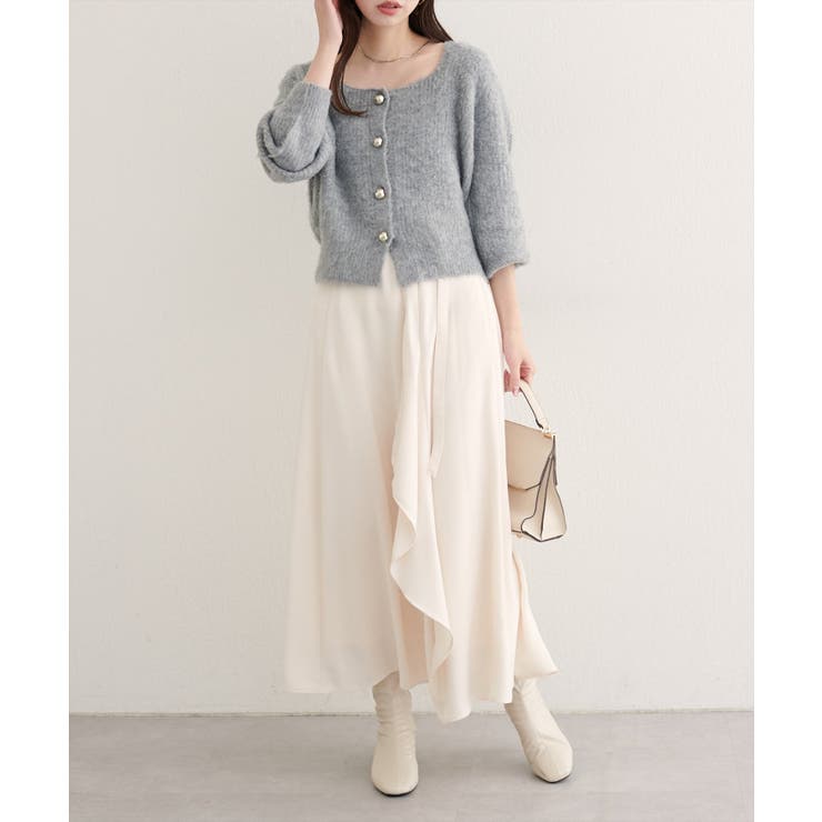 【natural couture】ウエストベルト付きラッフルデザインスカート | NICE CLAUP / OLIVE des OLIVE OUTLET | 詳細画像3