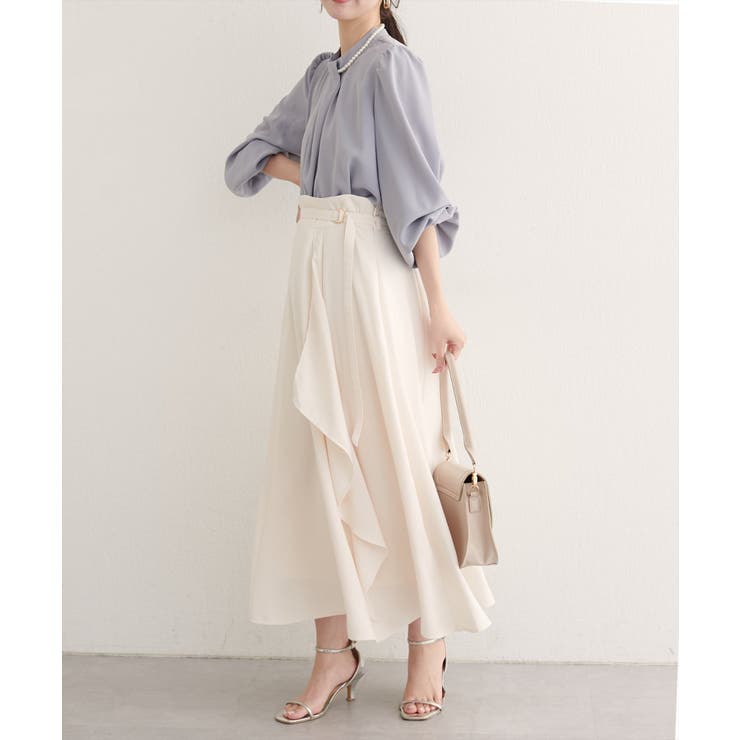 【natural couture】ウエストベルト付きラッフルデザインスカート | NICE CLAUP / OLIVE des OLIVE OUTLET | 詳細画像9