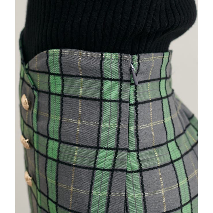 【natural couture】デザイン釦ラップ風チェックスカート | NICE CLAUP / OLIVE des OLIVE　OUTLET | 詳細画像19 