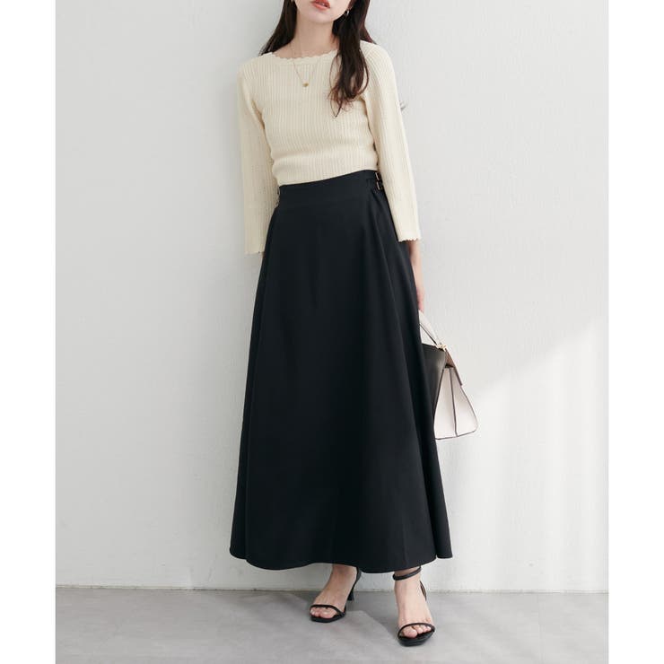 【natural couture】ハイウエストベルトフレアスカート | NICE CLAUP / OLIVE des OLIVE　OUTLET | 詳細画像24 