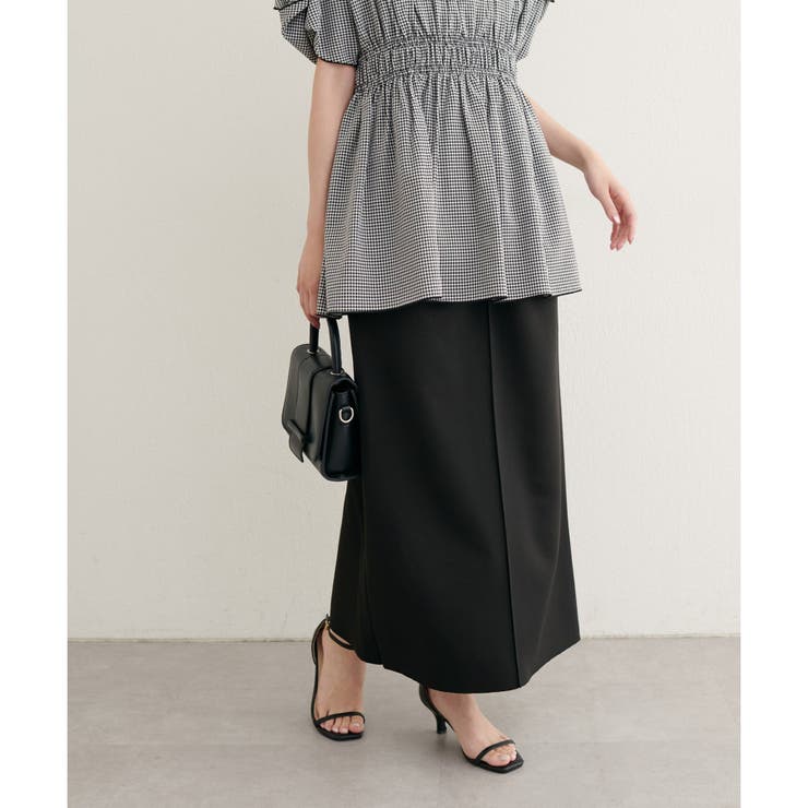 ブラック | 【natural couture】【ako】セルフカットタイトスカート | NICE CLAUP / OLIVE des OLIVE　OUTLET