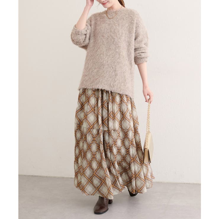 【natural couture】プリーツ切換スカート | NICE CLAUP / OLIVE des OLIVE　OUTLET | 詳細画像2 