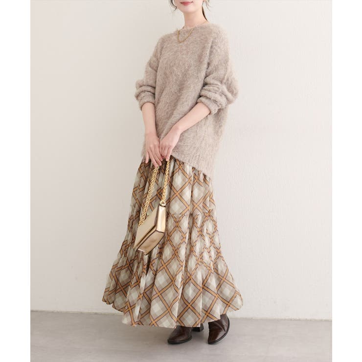 【natural couture】プリーツ切換スカート | NICE CLAUP / OLIVE des OLIVE　OUTLET | 詳細画像3 