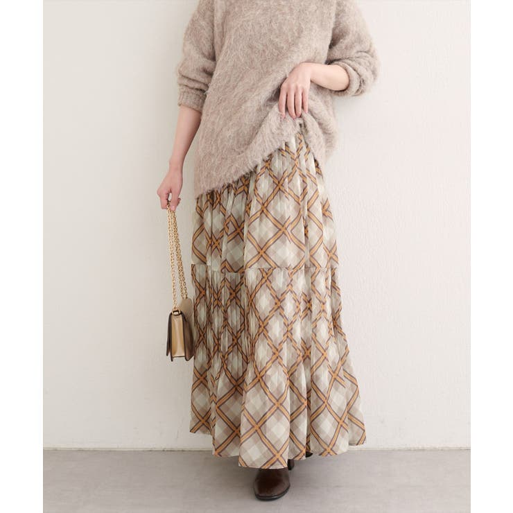 【natural couture】プリーツ切換スカート | NICE CLAUP / OLIVE des OLIVE　OUTLET | 詳細画像5 