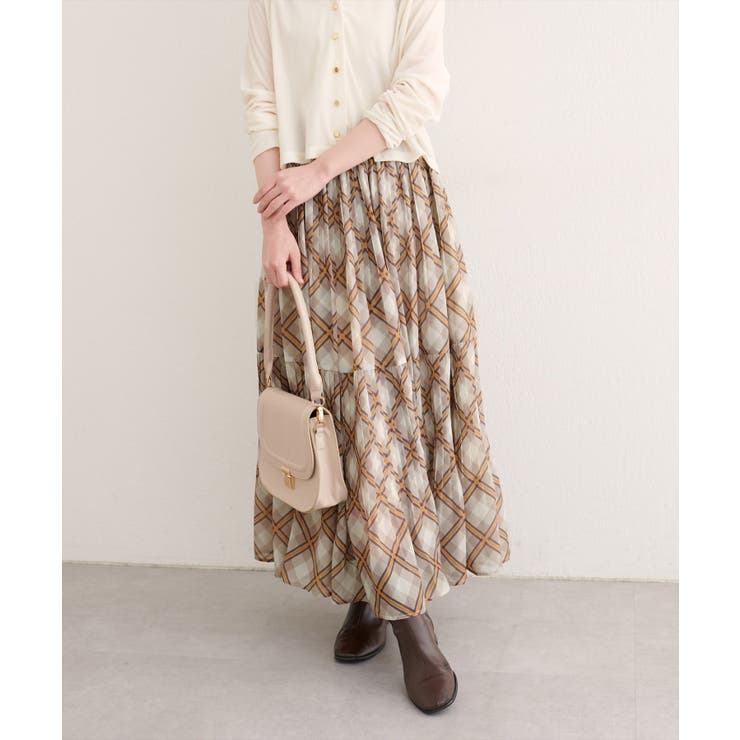 【natural couture】プリーツ切換スカート | NICE CLAUP / OLIVE des OLIVE　OUTLET | 詳細画像7 