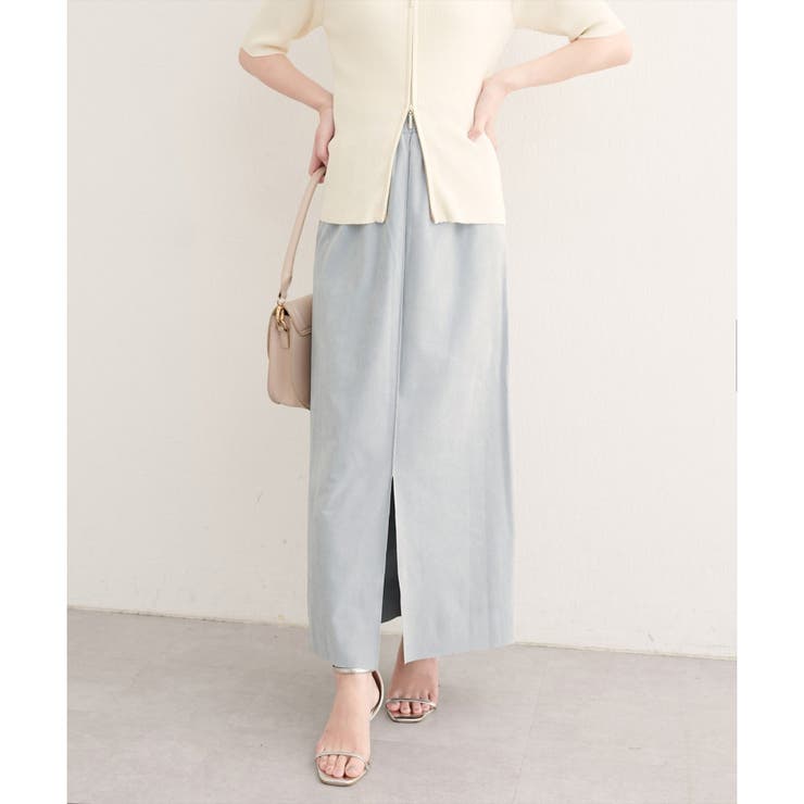 サックス | 【natural couture】マルチウェイカットスウェードスカート | NICE CLAUP / OLIVE des OLIVE　OUTLET