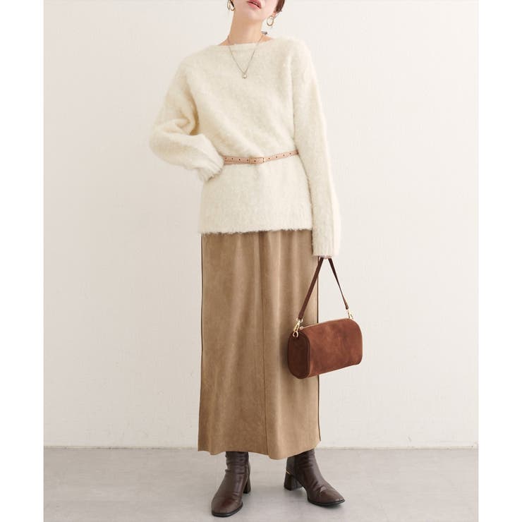 モカ | 【natural couture】マルチウェイカットスウェードスカート | NICE CLAUP / OLIVE des OLIVE　OUTLET