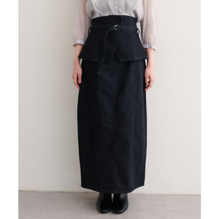 【natural couture】コルセットベルトデニムスカート | NICE CLAUP / OLIVE des OLIVE　OUTLET | 詳細画像1 