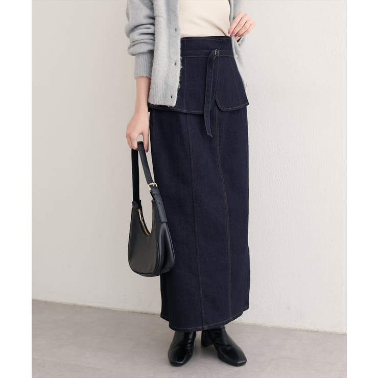 インディゴブルー | 【natural couture】コルセットベルトデニムスカート | NICE CLAUP / OLIVE des OLIVE　OUTLET