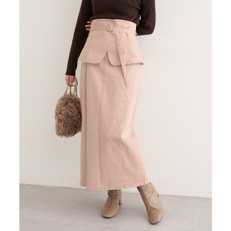 ピンク | 【natural couture】コルセットベルトデニムスカート | NICE CLAUP / OLIVE des OLIVE　OUTLET