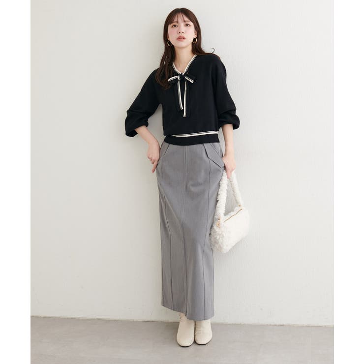 【natural couture】フラップポケットジップスカート | NICE CLAUP / OLIVE des OLIVE　OUTLET | 詳細画像3 