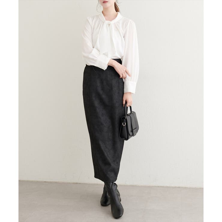 【natural couture】合皮風ポンチスエードタイトスカート | NICE CLAUP / OLIVE des OLIVE　OUTLET | 詳細画像14 