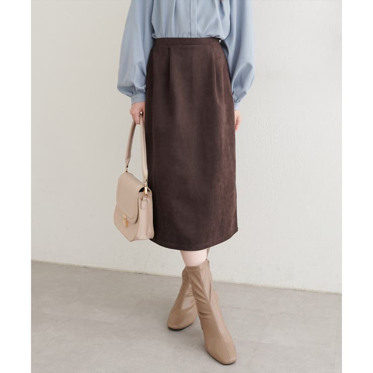 ブラウン | 【natural couture】セミタイトミディ丈スカート | NICE CLAUP / OLIVE des OLIVE　OUTLET