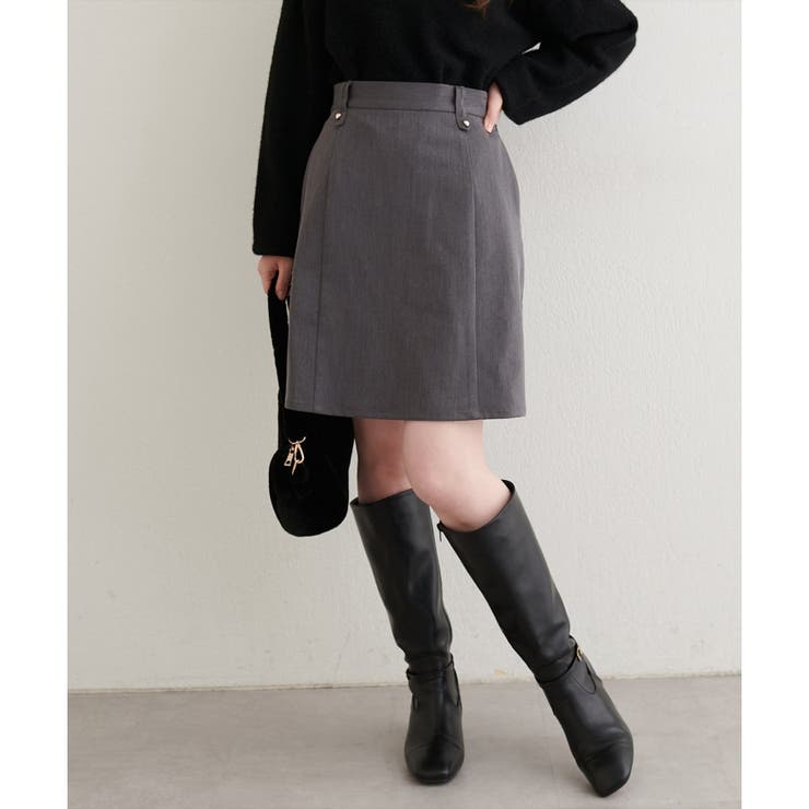 チャコール | 【natural couture】台形キュロットスカート | NICE CLAUP / OLIVE des OLIVE　OUTLET