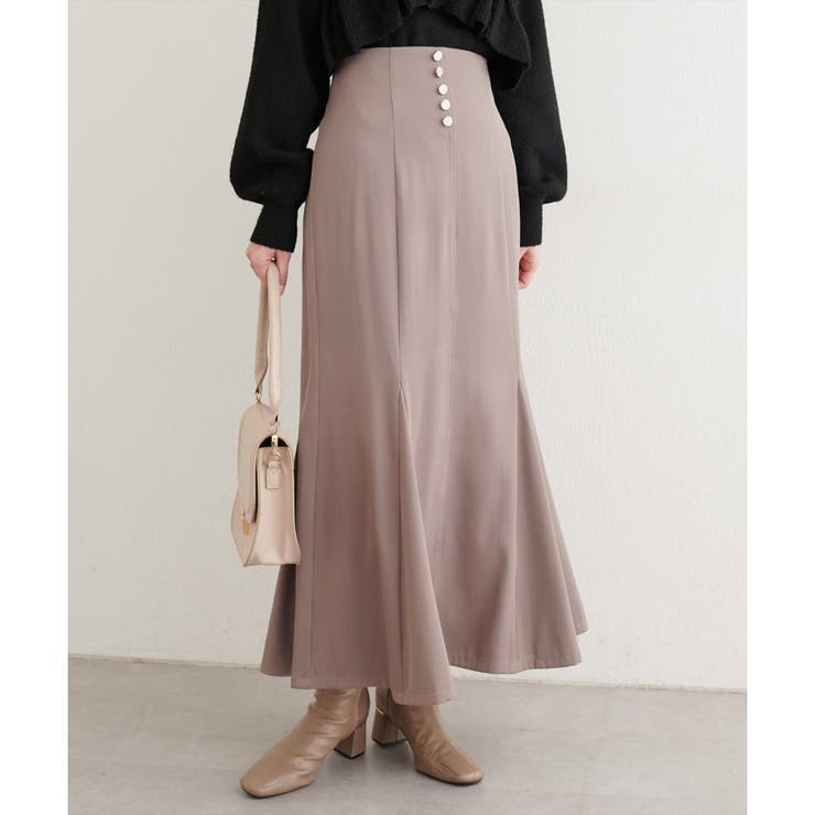 グレージュ | 【natural couture】フロント釦マーメイドスカート | NICE CLAUP / OLIVE des OLIVE　OUTLET