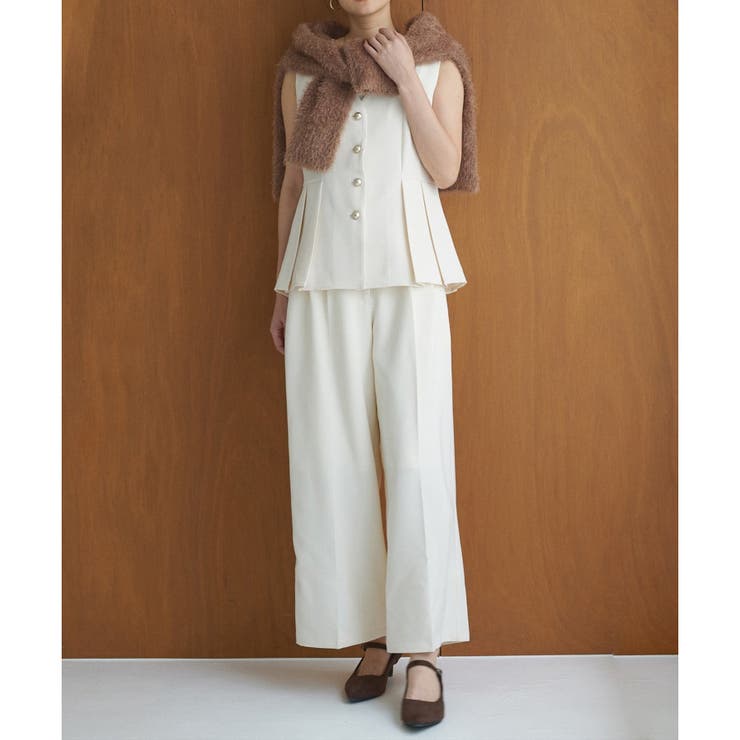 オフ | 【natural couture】金釦タックワイドパンツ | NICE CLAUP / OLIVE des OLIVE　OUTLET