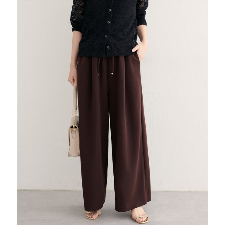 ブラウン | 【natural couture】セルフカットストレッチイージーパンツ | NICE CLAUP / OLIVE des OLIVE　OUTLET