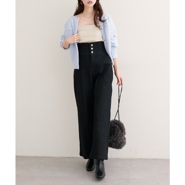 【natural couture】折り返しベルトデニムパンツ | NICE CLAUP / OLIVE des OLIVE　OUTLET | 詳細画像5 