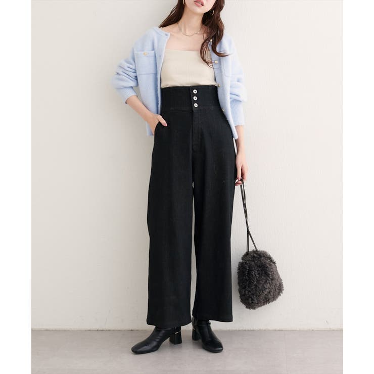 【natural couture】折り返しベルトデニムパンツ | NICE CLAUP / OLIVE des OLIVE　OUTLET | 詳細画像6 