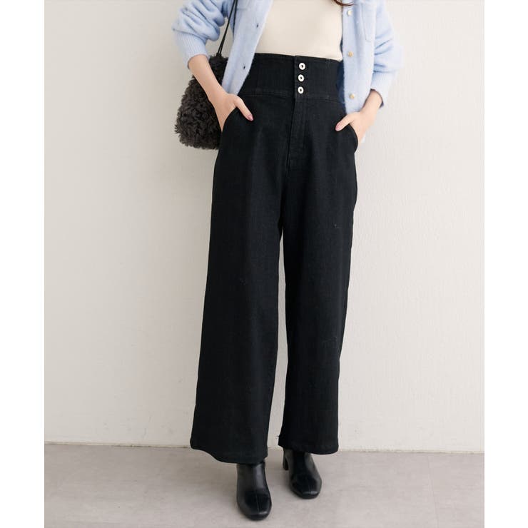 【natural couture】折り返しベルトデニムパンツ | NICE CLAUP / OLIVE des OLIVE　OUTLET | 詳細画像8 