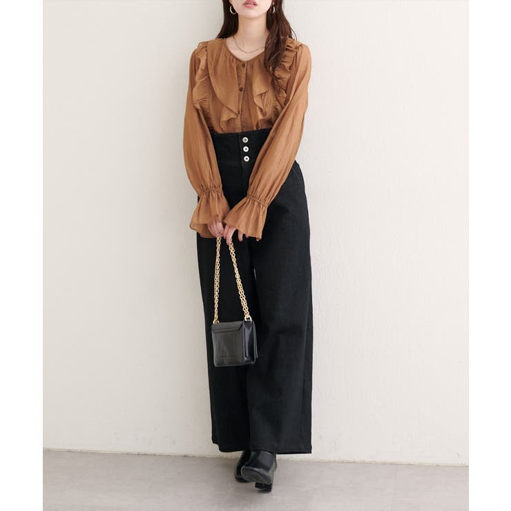 【natural couture】折り返しベルトデニムパンツ | NICE CLAUP / OLIVE des OLIVE　OUTLET | 詳細画像13 