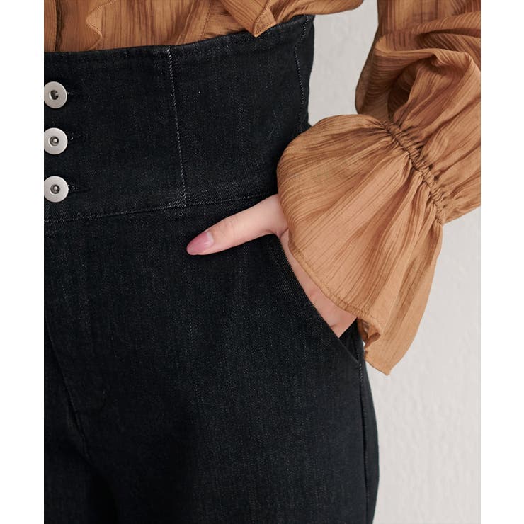 【natural couture】折り返しベルトデニムパンツ | NICE CLAUP / OLIVE des OLIVE　OUTLET | 詳細画像22 