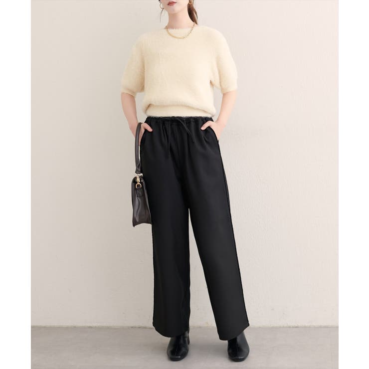 【natural couture】サイドラインイージーパンツ | NICE CLAUP / OLIVE des OLIVE　OUTLET | 詳細画像2 