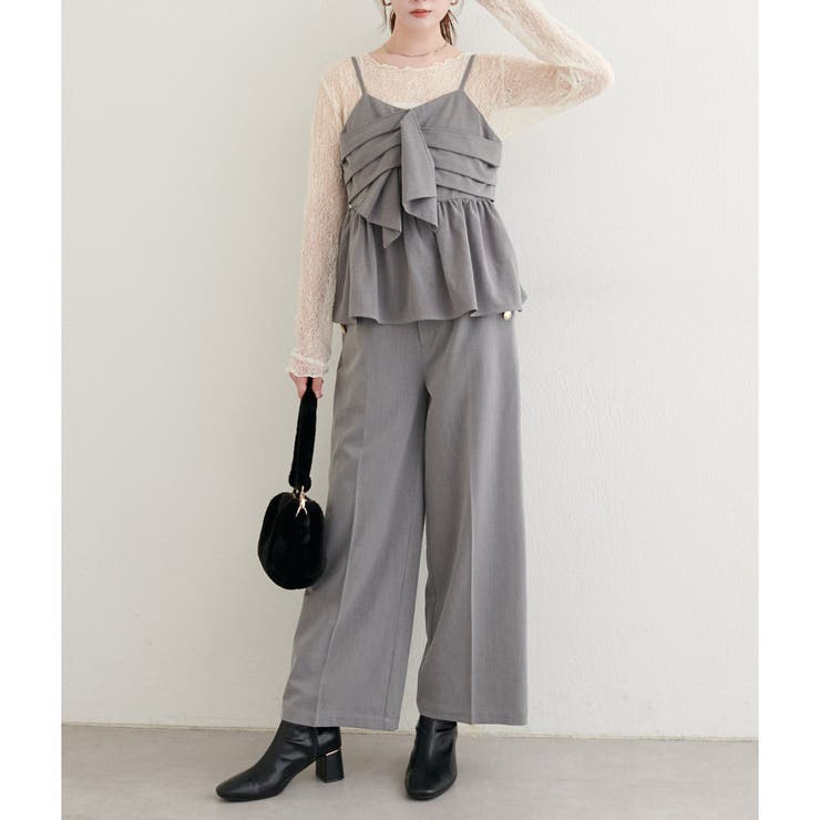 グレー | 【natural couture】サイドボタンパンツ | NICE CLAUP / OLIVE des OLIVE　OUTLET