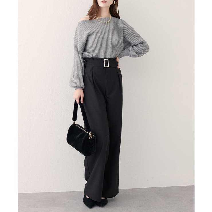 【natural couture】バックルベルト付きタックパンツ | NICE CLAUP / OLIVE des OLIVE　OUTLET | 詳細画像13 