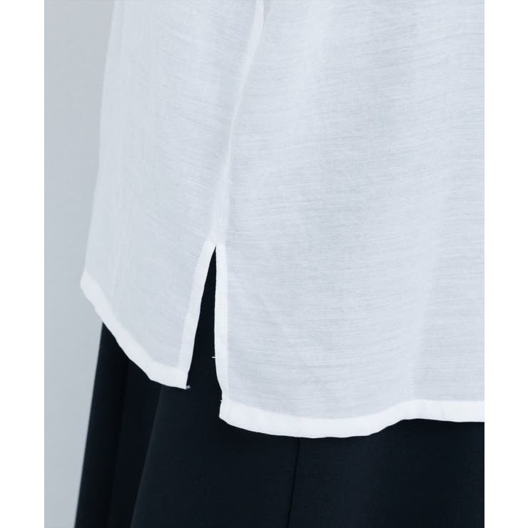 バンドカラーサイドスリットシアーシャツ | NICE CLAUP / OLIVE des OLIVE　OUTLET | 詳細画像3 