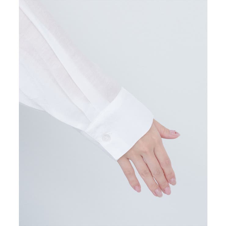 バンドカラーサイドスリットシアーシャツ | NICE CLAUP / OLIVE des OLIVE　OUTLET | 詳細画像7 