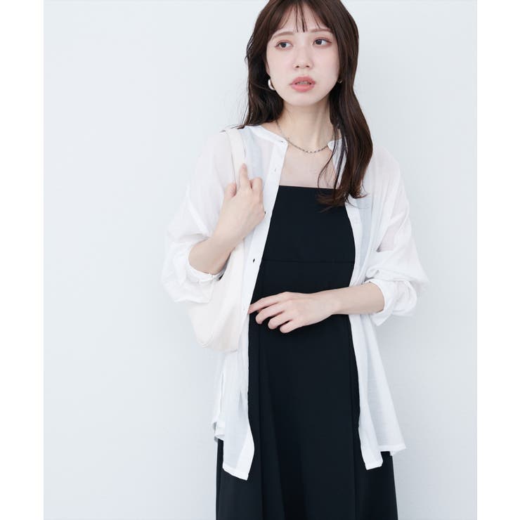 バンドカラーサイドスリットシアーシャツ | NICE CLAUP / OLIVE des OLIVE　OUTLET | 詳細画像9 